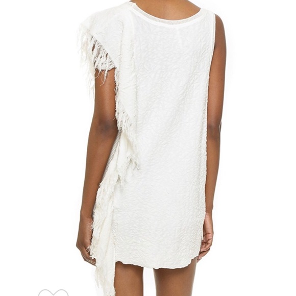 Free People Asymmetrical Cream Fringe Shirt - Picture 3 of 7